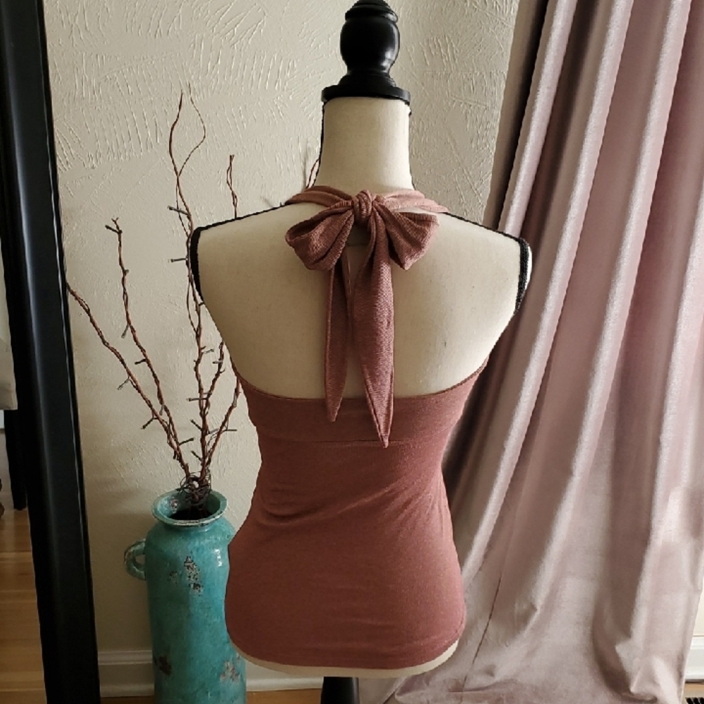 🥀Michael Stars Brown Halter Neck Tank Top - Picture 4 of 8
